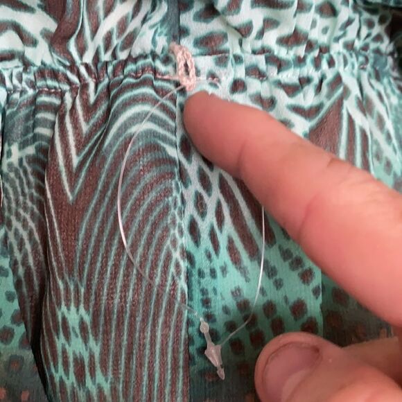 Bebe V-Neck Color Blocked Printed Dress Resort Cruise Boho Vacation Event - Picture 9 of 12